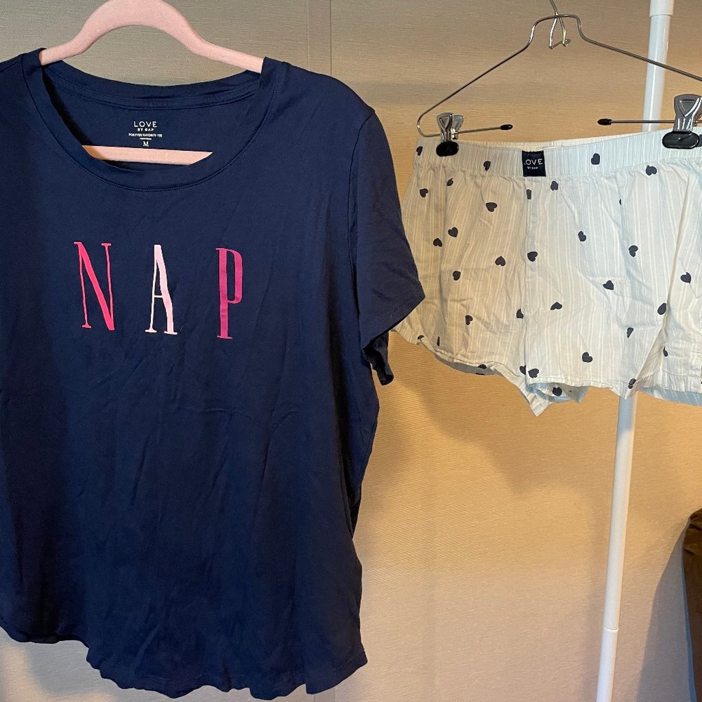 Gap "Nap" pajama shirt and shorts set